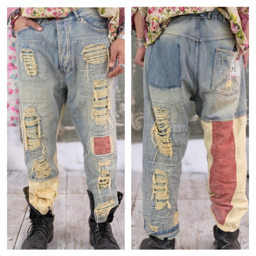 Magnolia Pearl Miners Denim in Americana OS Bohemian Oversized Relaxed Boho Jean - Picture 5 of 16